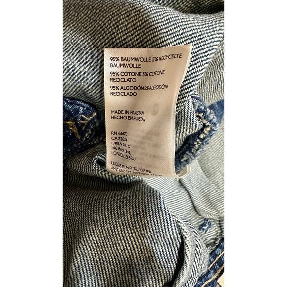 Free People Pleated Denim Mini Skirt Blue Size 27 NWT - Picture 8 of 8